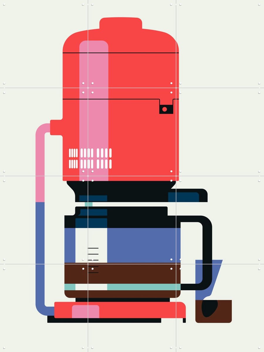 IXXI Coffee Brown, Bo Lundberg - 60 x 80 cm - Gratis ophangtool - Grote wanddecoratie en posters - Illustraties, Grafisch Ontwerp, Kleurrijk, Mancave