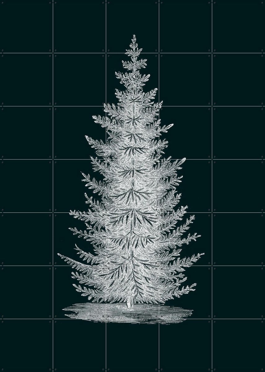 IXXI Forest Tree dark, IXXI - 100 x 140 cm - Gratis ophangtool - Grote wanddecoratie en posters - Illustraties, Winter, Natuur, Planten, Botanisch