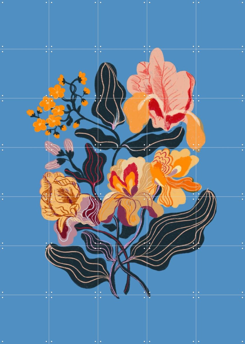 IXXI Iris, Gigi Rosado - 100 x 140 cm - Gratis ophangtool - Grote wanddecoratie en posters - Kleurrijk, Illustraties, Grafisch Ontwerp, Speels