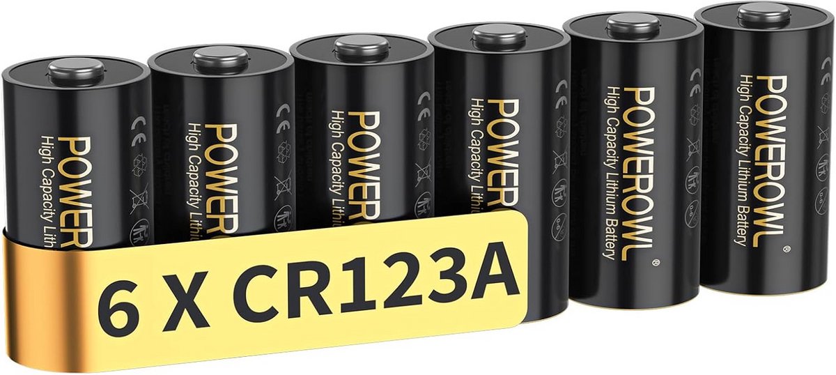 Set van 6 Hoogwaardige 3V Lithium CR123A Batterijen voor Langdurige Energie