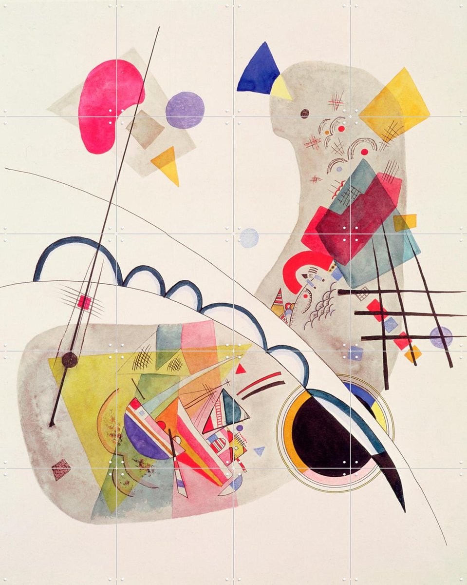IXXI Grave Forme, Kandinsky & Bridgeman Images - 80 x 100 cm - Gratis ophangtool - Grote wanddecoratie en posters - Aquarel, Geometrische Kunst