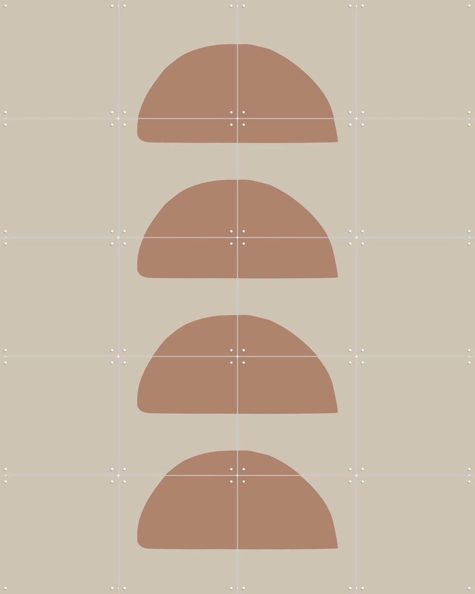 IXXI Geometric Mocha, Various - 80 x 100 cm - Gratis ophangtool - Grote wanddecoratie en posters - Grafisch Ontwerp, Kleurrijk, Abstract, Geometrische