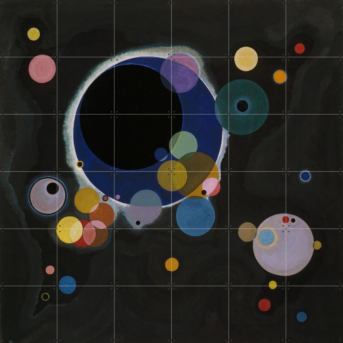 IXXI Several Circles, Kandinsky & Bridgeman Images - 120 x 120 cm - Gratis ophangtool - Grote wanddecoratie en posters - Klassiek, Abstract