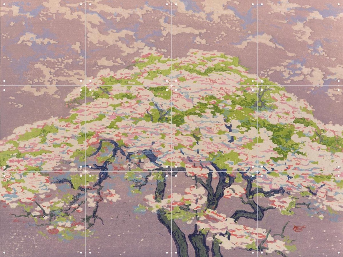 IXXI A Tree in Blossom, William Giles & British Museum - 80 x 60 cm - Gratis ophangtool - Grote wanddecoratie en posters - Aquarel, Impressionisme