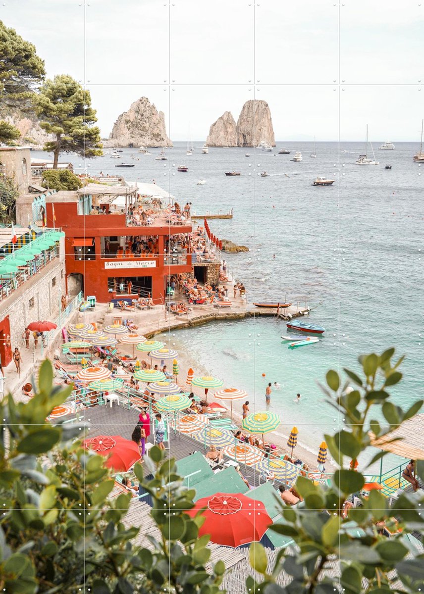 IXXI Bagni di Maria Capri, Henrike Schenk - 100 x 140 cm - Gratis ophangtool - Grote wanddecoratie en posters - Kleurrijk, Fotografie, Woonkamer