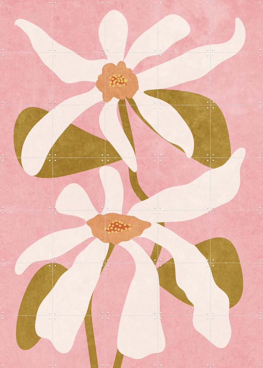 IXXI Abstract Flowers, Raissa Oltmanns - 100 x 140 cm - Gratis ophangtool - Grote wanddecoratie en posters - Grafisch Ontwerp, Minimalisme