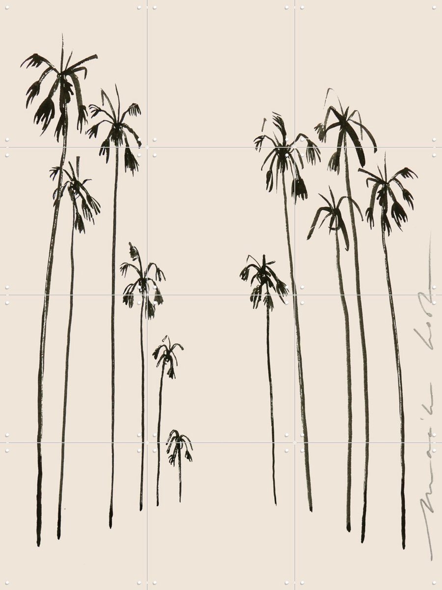 IXXI Palms, Maaike Koster & My Deer Art Shop - 60 x 80 cm - Gratis ophangtool - Grote wanddecoratie en posters - Line art, Illustraties, Abstract