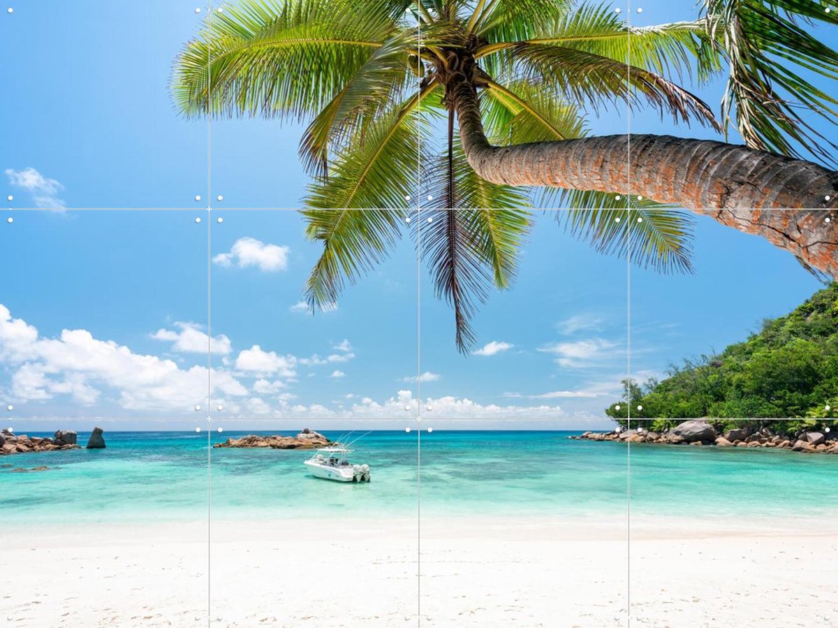 IXXI Petite Anse Kerlan Beach - Seychelles, Jan Becke - 80 x 60 cm - Gratis ophangtool - Grote wanddecoratie en posters - Kleurrijk, Fotografie,