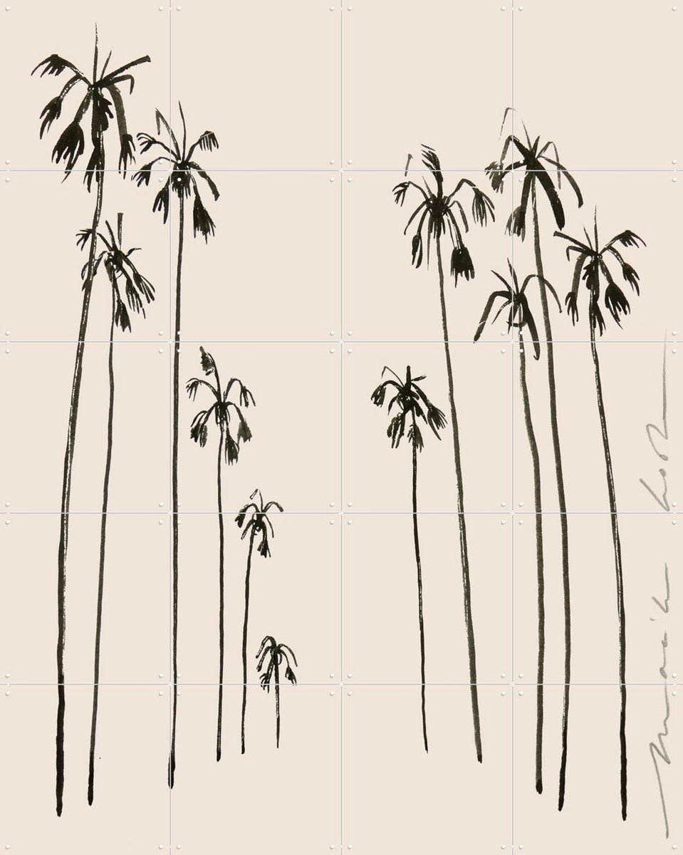 IXXI Palms, Maaike Koster & My Deer Art Shop - 80 x 100 cm - Gratis ophangtool - Grote wanddecoratie en posters - Line art, Illustraties, Abstract