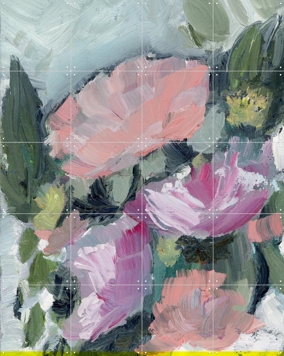 IXXI Foxtrot Floral, Green Barn Studio - 80 x 100 cm - Gratis ophangtool - Grote wanddecoratie en posters - Kleurrijk, Botanisch, Bloemen