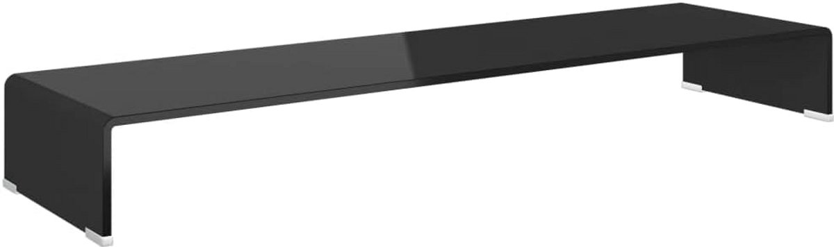 Glazen TV-Meubel en Monitorverhoger 110x30cm voor Desktop en Multimedia Apparatuur