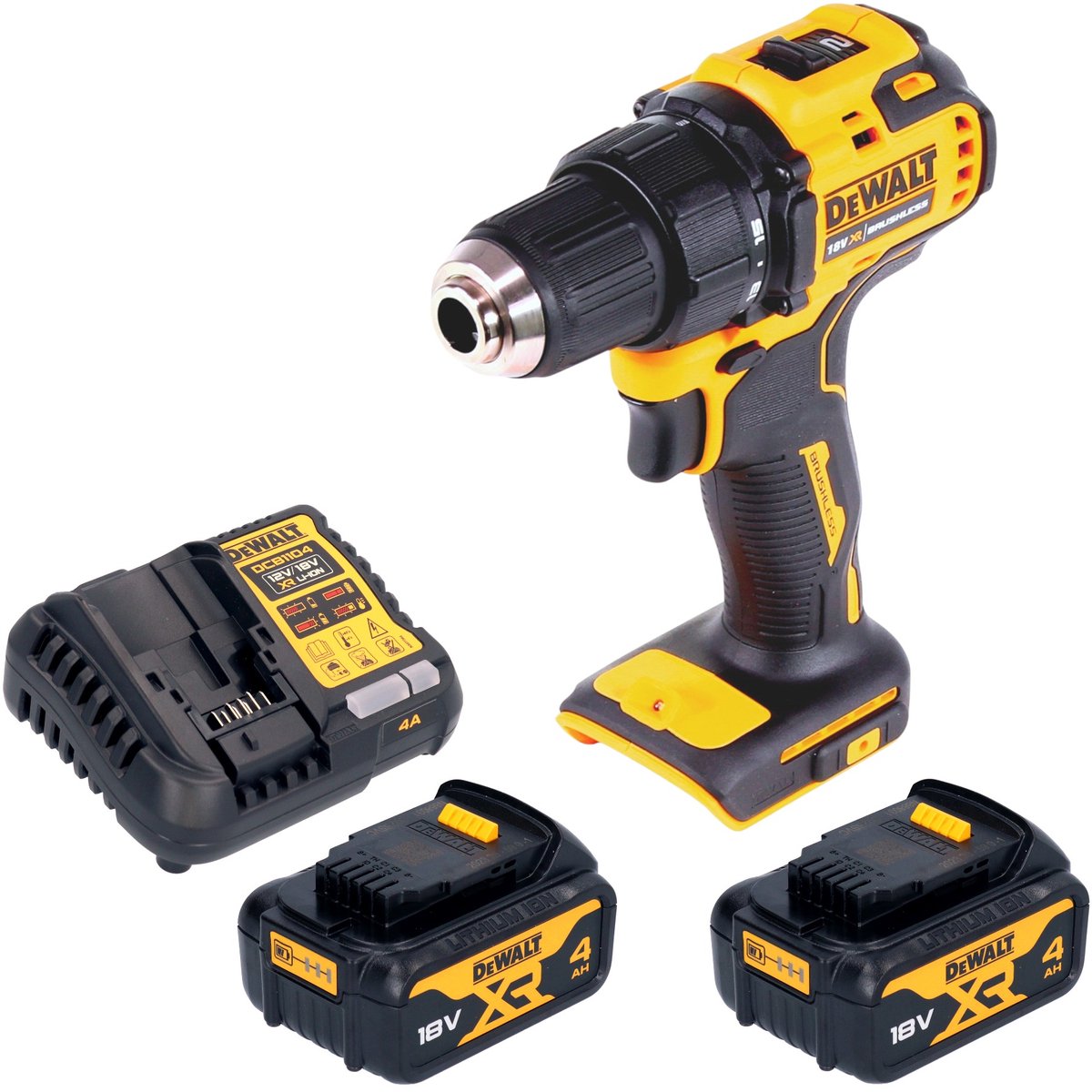 DeWalt DCD 708 M2 accuboormachine 18 V 65 Nm borstelloos + 2x accu 4,0 Ah + oplader