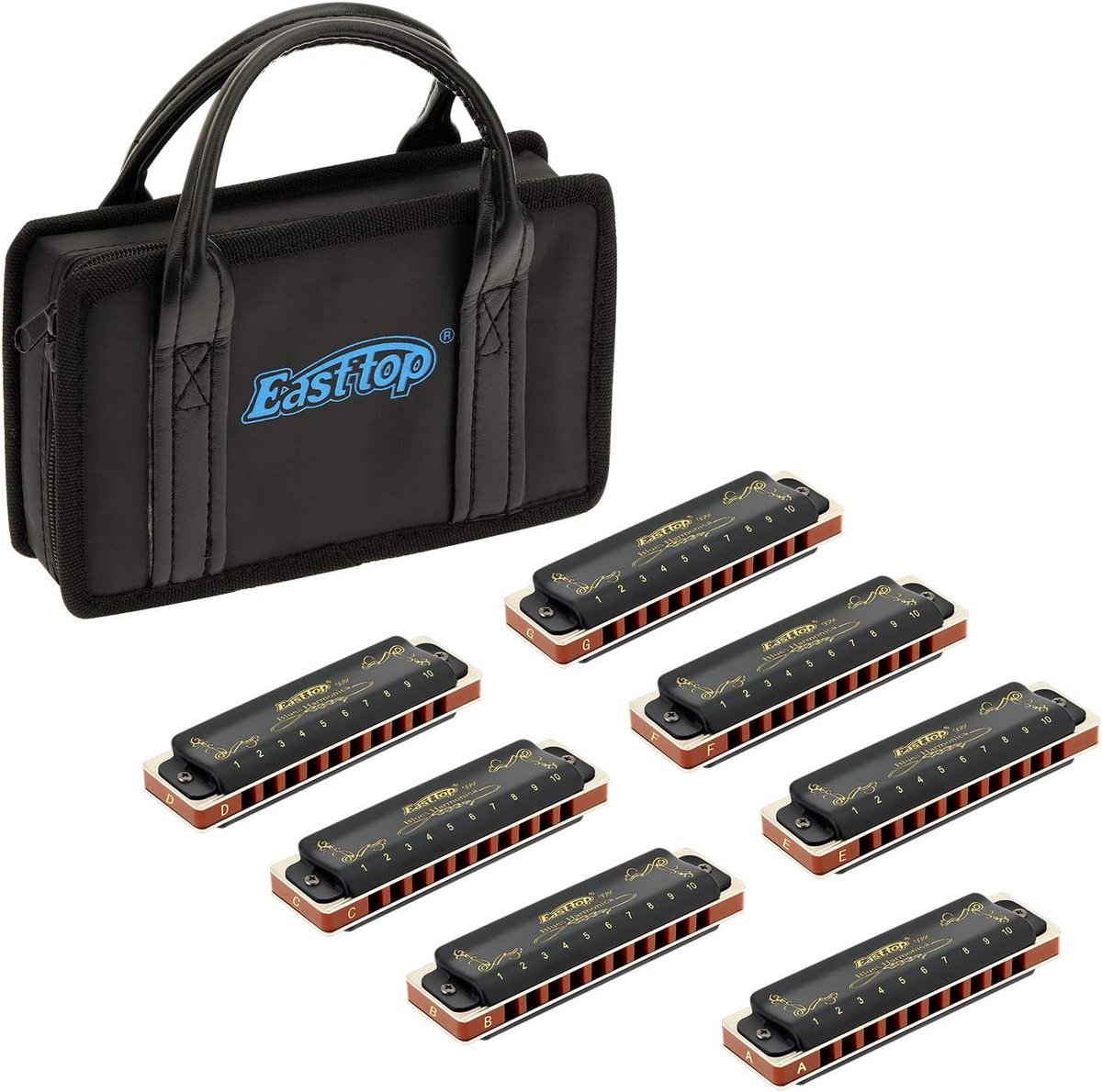 Diatonische Blues Mondharmonica 10 Gaten met Tonen A t/m G