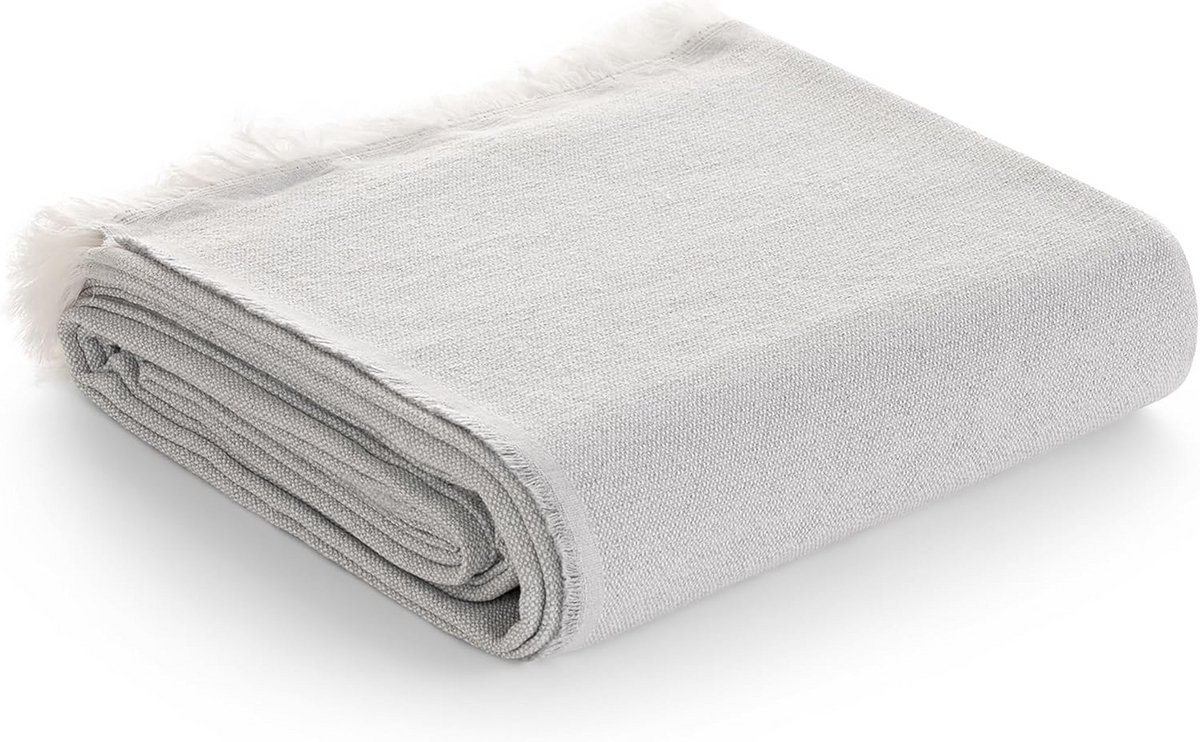 Multifunctionele Bankovertrek Katoen Mix Grijs 180 x 140 cm Bankdeken Sprei