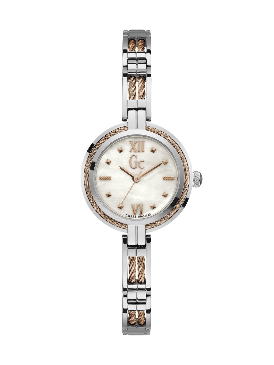 Gc Gc Cablebijou Kwarts Analoog Horloge Roségoud Kast: 100% Roestvrij Staal | Armband: 100% Roestvrij Staal 30 Y39003L1