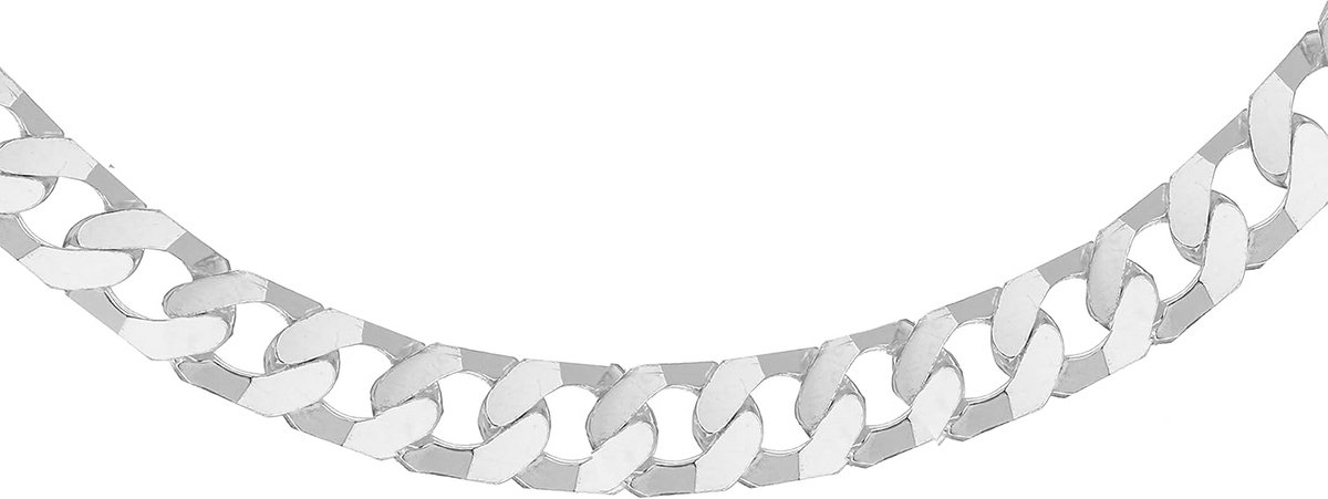 5mm Platte Vierkante Schakel Ketting en Armband in Sterling Zilver