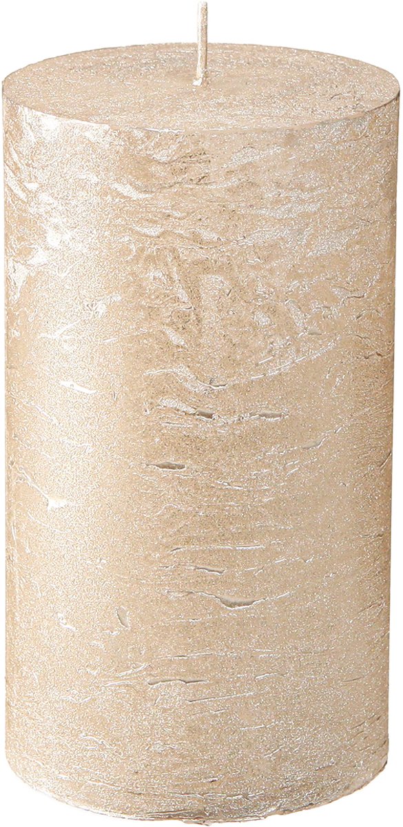 Premium stompkaarsen in een set van 2, platina-metallic look, 85 x 150
