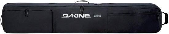 Zwarte Dakine Fall Line-ski-reistas met ritsvakken en wit logo.