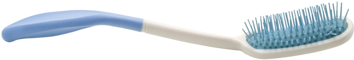 Sundo Ergonomische borstel met lange steel 36 cm – kunststof antislip Wit/Blauw