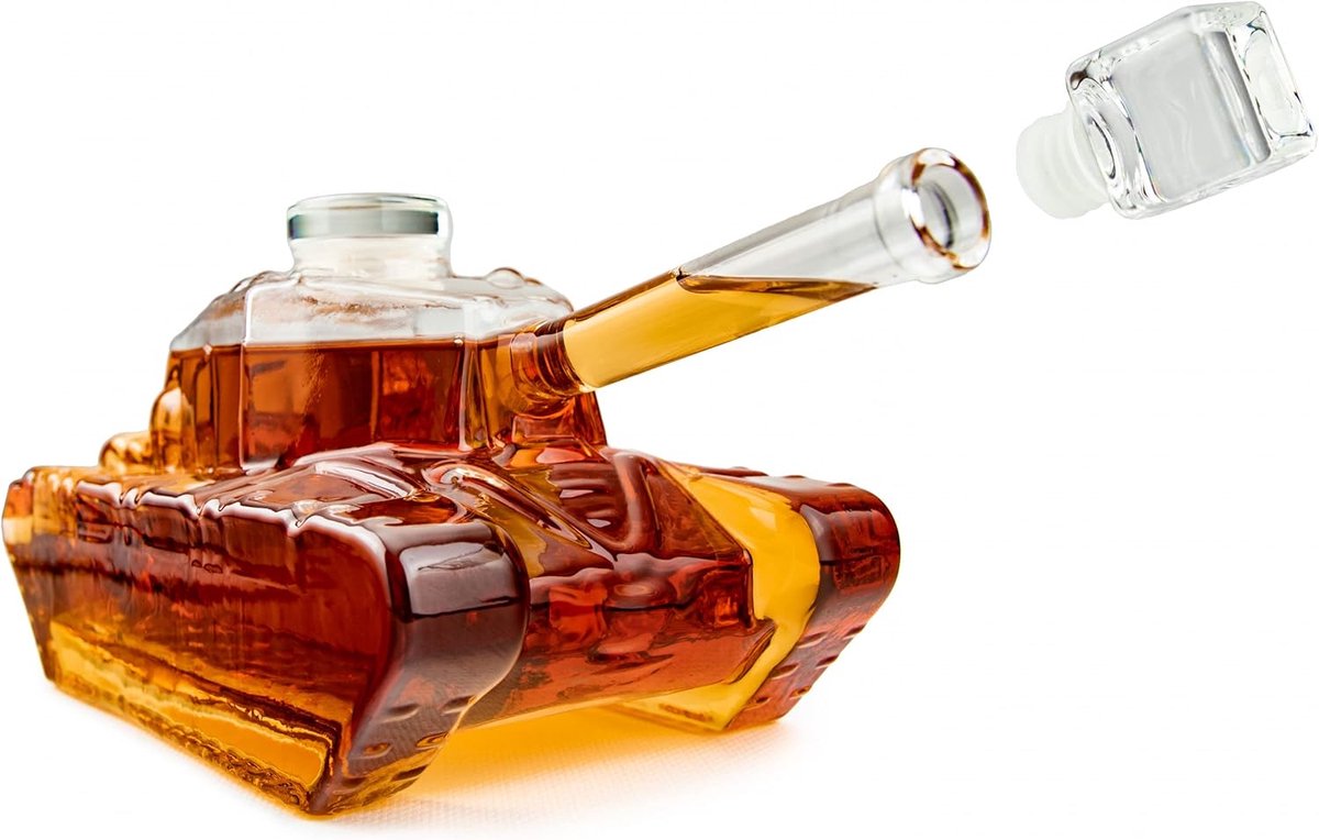 Tank Karaf - Drank Dispenser - Sterke Drank Serveren - Handgemaakt Glaswerk - 1 Liter Inhoud