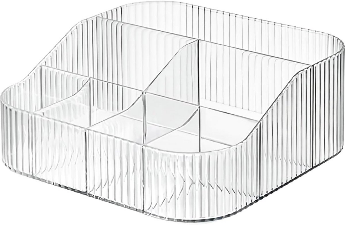 Make-up Borstelhouder - Cosmetica Organizer - Kaptafel Opbergen - 7 Gestreepte Sleuven - XL Groot Formaat - Transparant