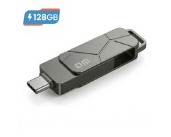 DM USB Stick 128GB - Dual USB-C & USB 3.2 - Snelle Flash Drive 150MB/s - OTG - Schokbestendig