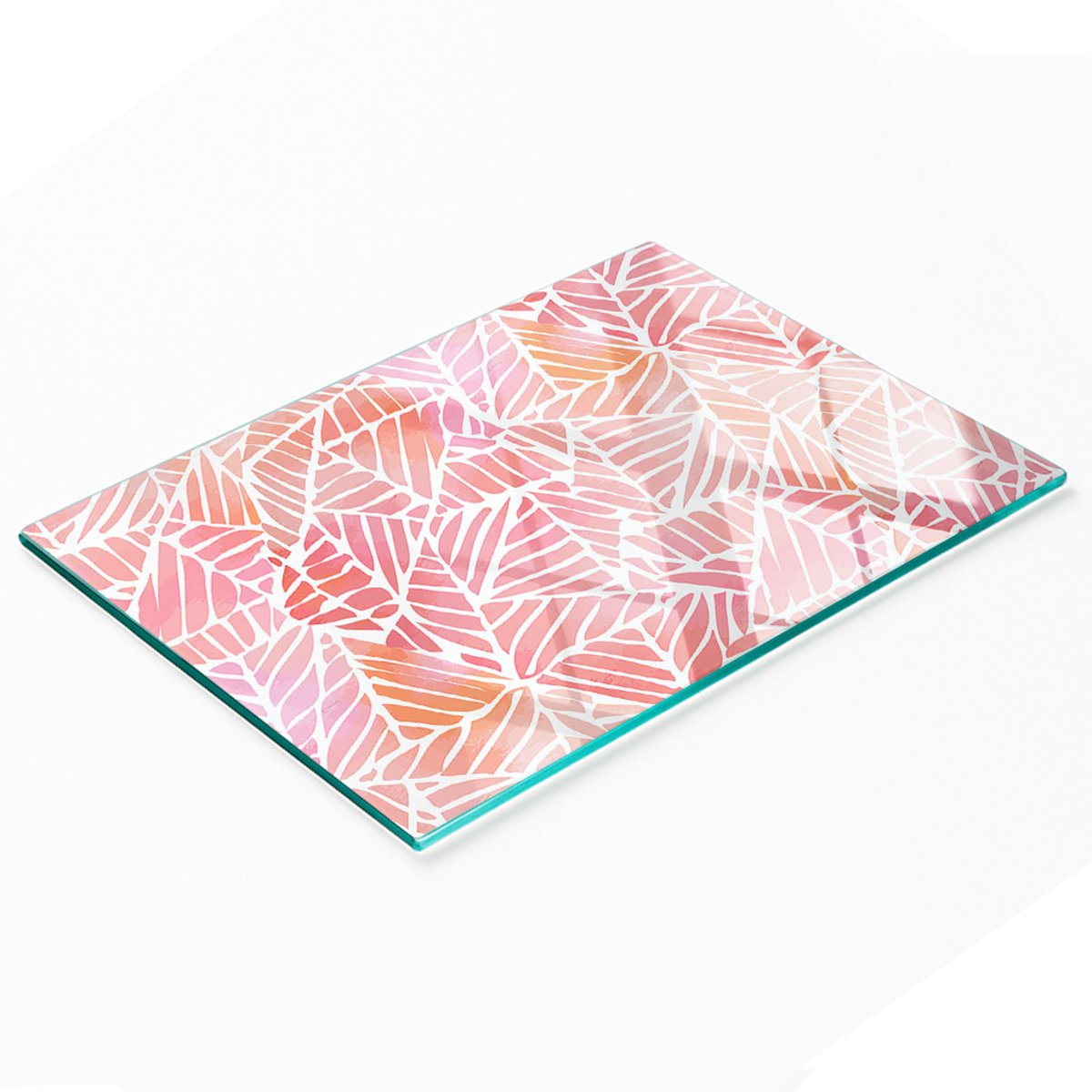 Keukenplank van gehard glas met decoratieve abstracte afbeeldingen, 80x52 cm