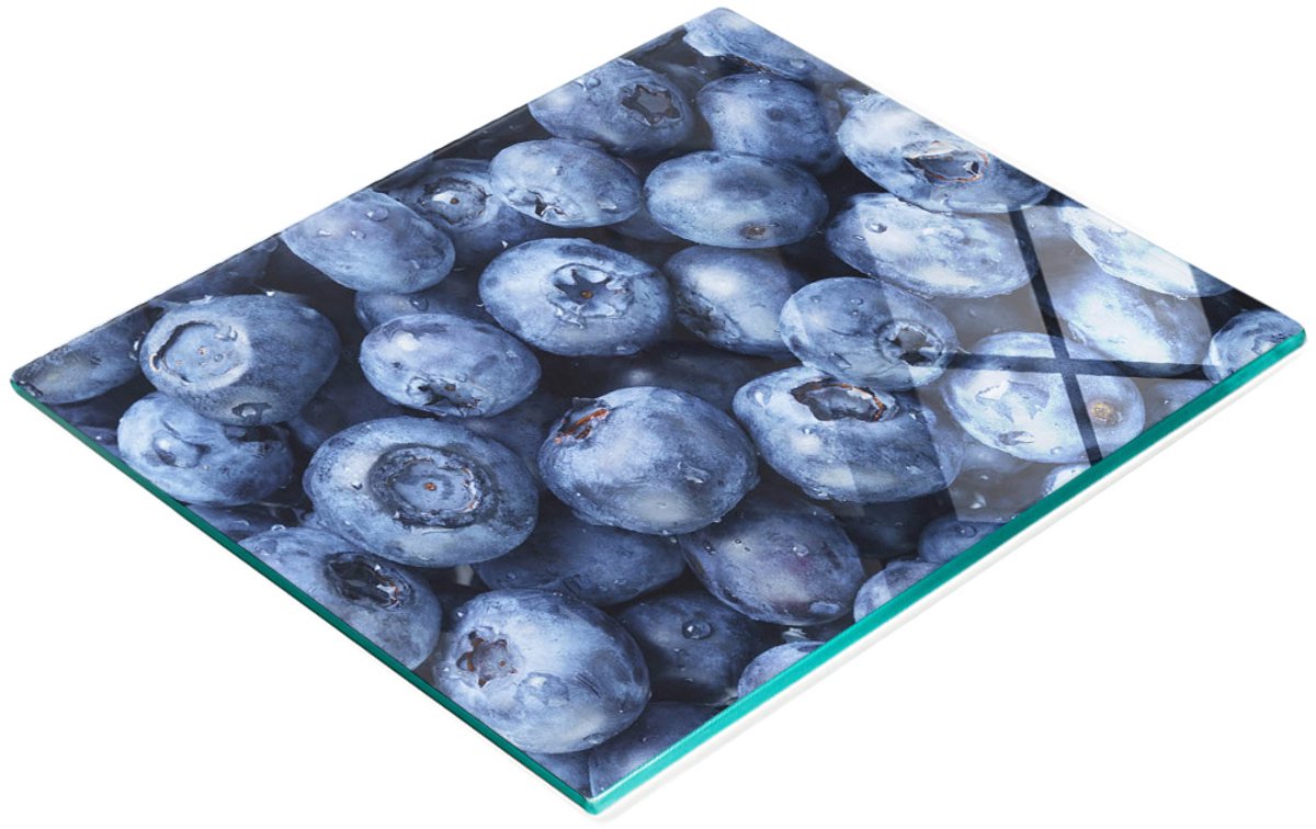 Glazen snijplank met decoratieve bosbessenafbeeldingen 60x52 cm