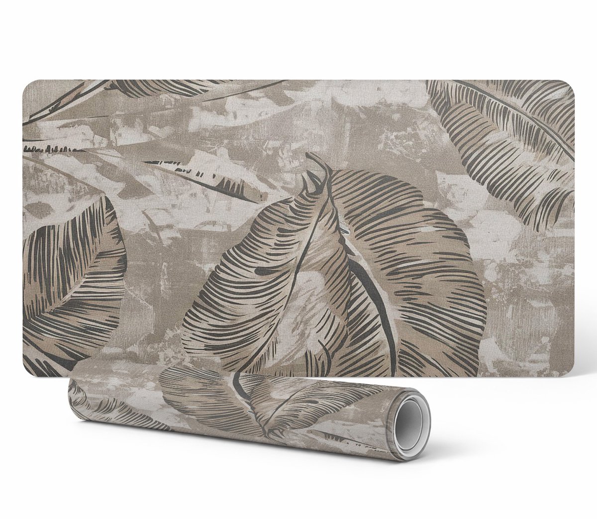 Gaming muismat met antislipstructuur en bladmotief op canvas, 90x45 cm