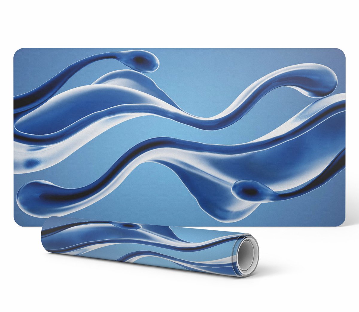 Antislip gamingmuismat met abstract golvenpatroon, 90x45 cm