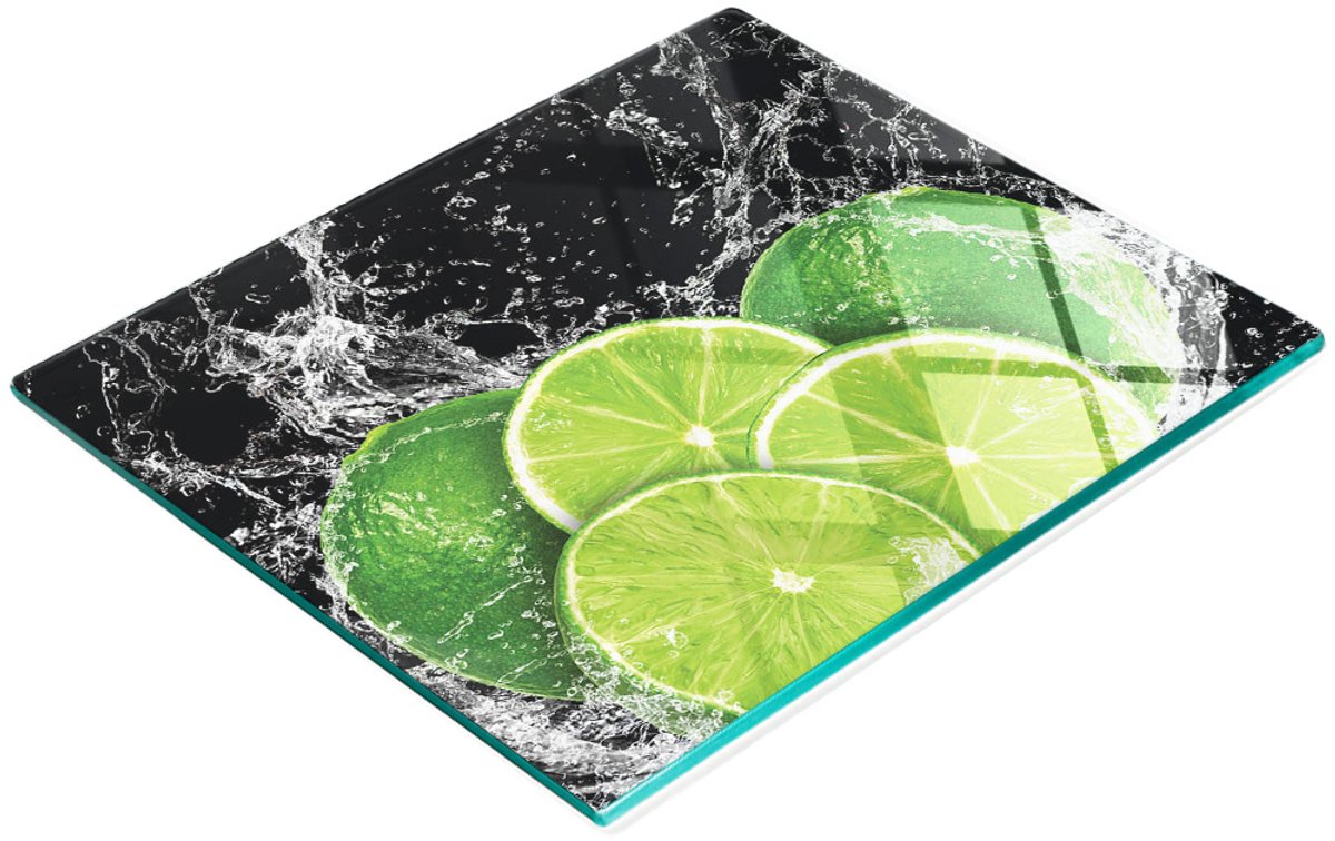 Keukenplank van gehard glas met decoratieve waterkalkprint, 60x52 cm