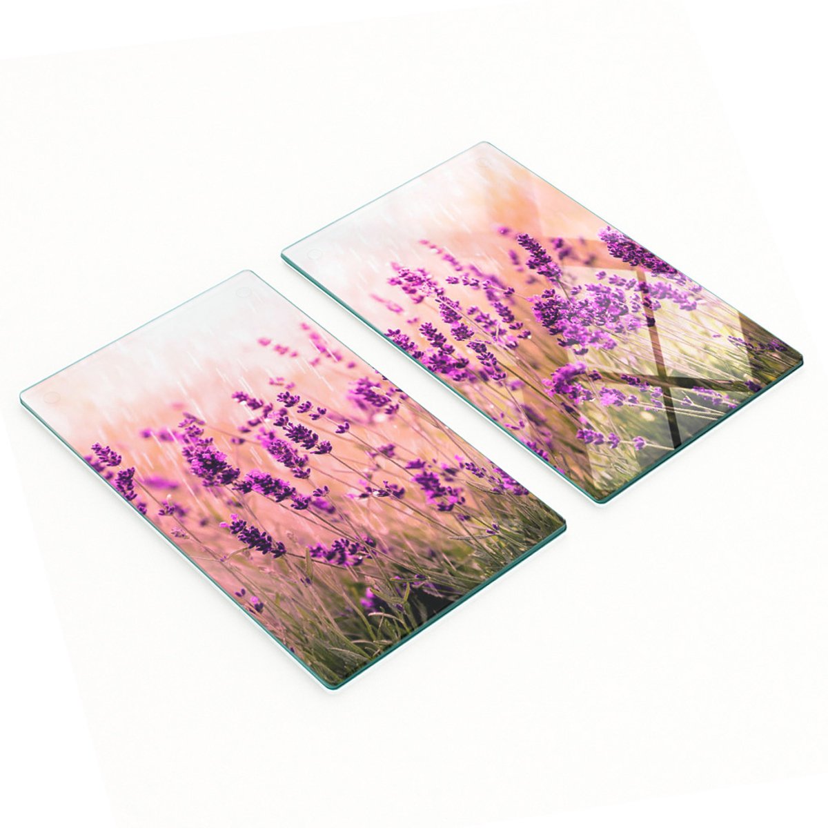 Multifunctionele decoratieve glazen borden met lavendelprint 2x30x52 cm