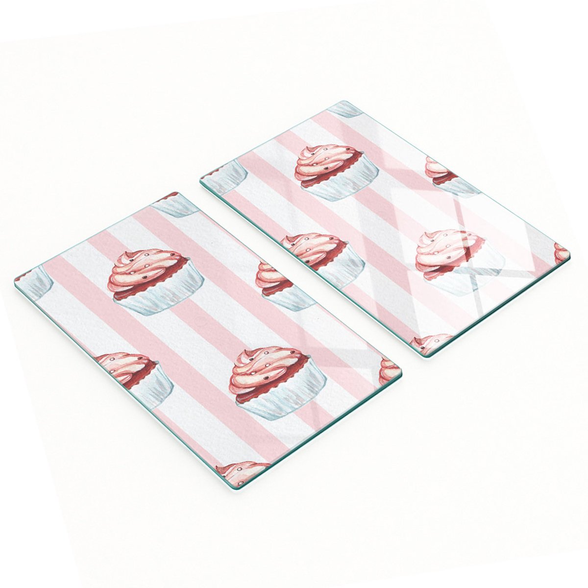 Keukenplanken van gehard glas met decoratieve muffin-afbeeldingen, 2x30x52 cm