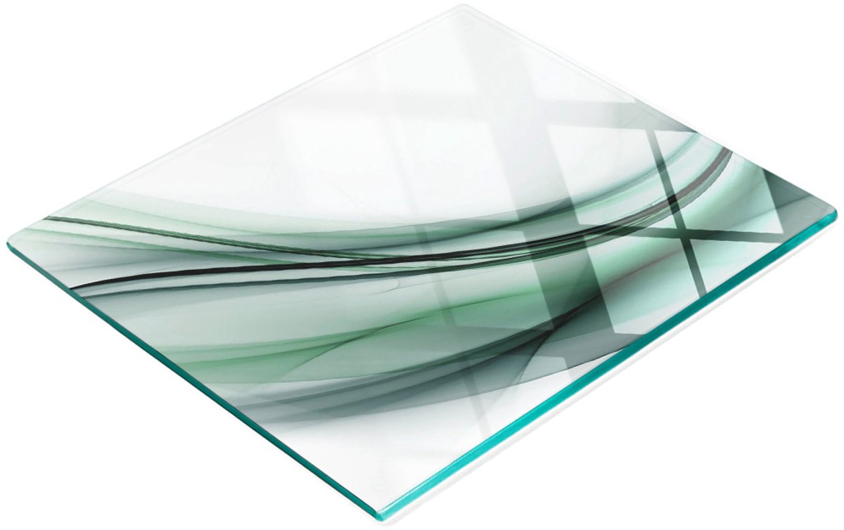 Gehard multifunctioneel decoratief glazen paneel met abstracte afbeelding, 60x52 cm