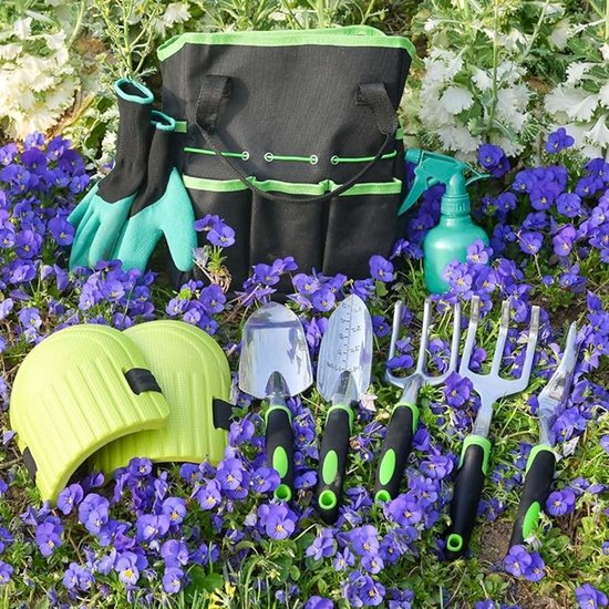 Tuingereedschapsset 12-delig - Compleet Tuinset met Schep, Snoeischaar, Verpotmat & Opbergtas - Duurzaam Aluminium - Tuincadeau voor Tuinliefhebbers van Merkloos	 — afbeelding 4
