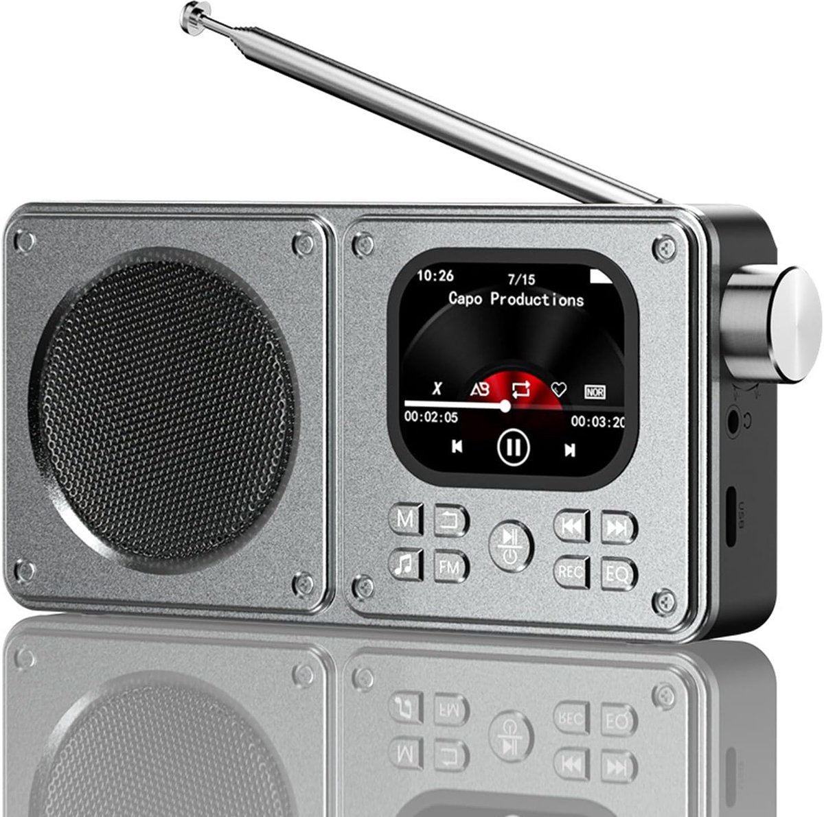 Draagbare Radio met MP3/MP4, Bluetooth 5.4 en 2.01 Inch Display