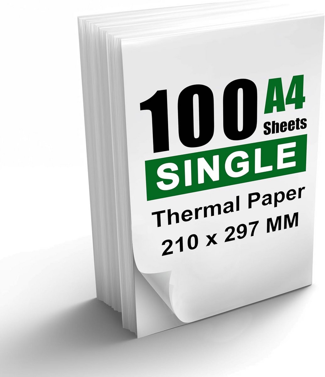 100 Vellen Thermisch Papier A4 voor Draagbare Printer - Hoge Kwaliteit Documenten Printen