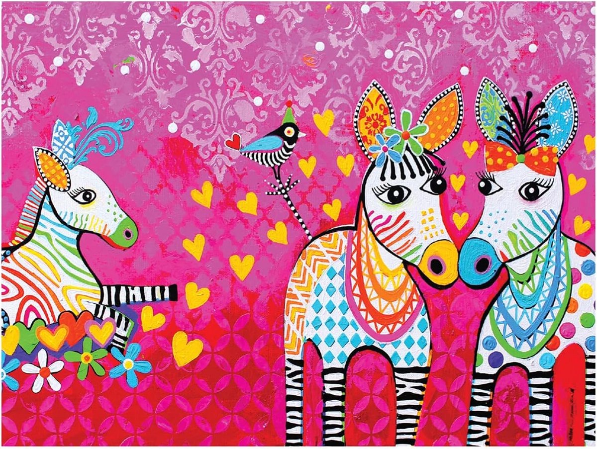 Theedoek Katoen met Dierenprint en Zigzagmotief Roze 50x70 cm