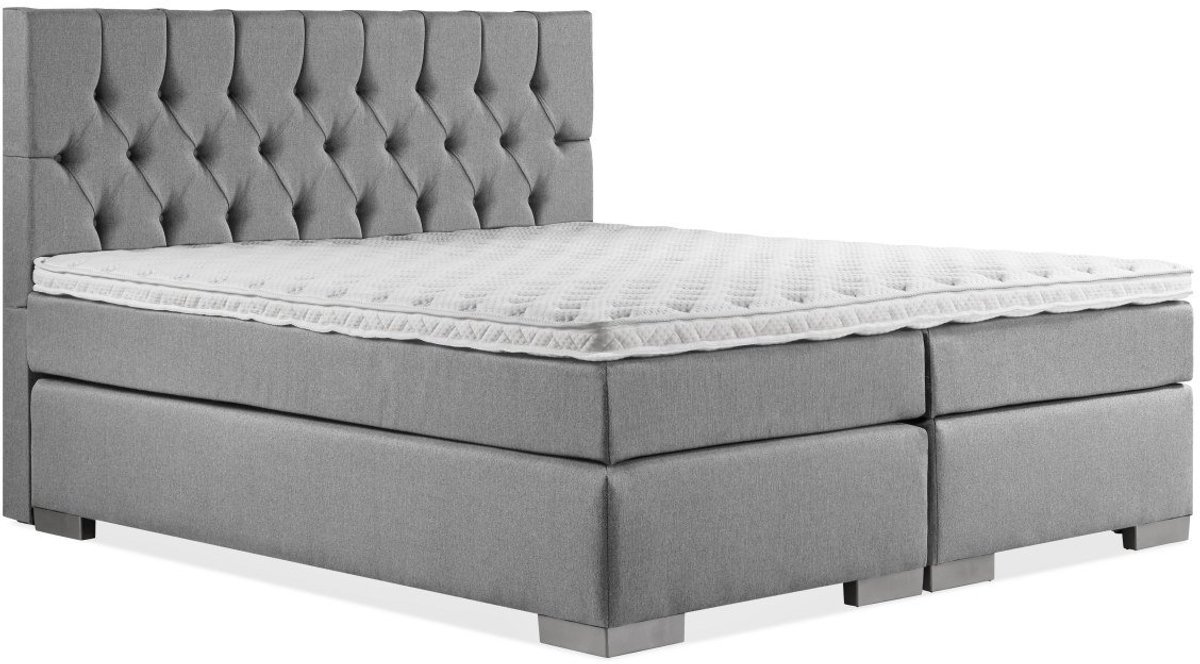 Boxspring Zen - 180x190 - Incl. Gecapitonneerd hoofdbord - Grijs