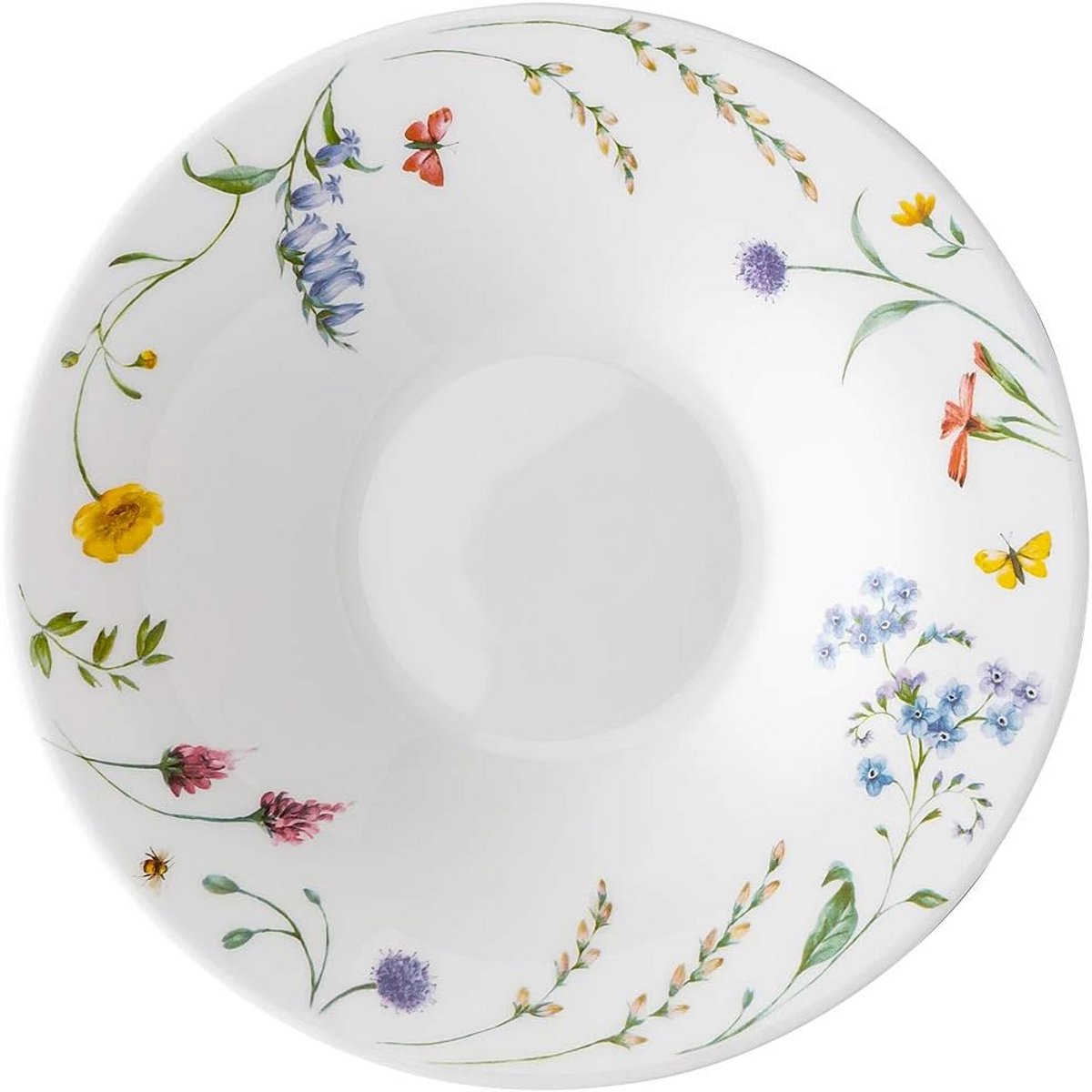 Diep Borden Set 24 cm met Lente Bloemen en Vlinders - Fijn Bone China Servies