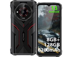 Hotwav T7S Outdoor Smartphone - 128GB - Outdoor Handy 6280mAh - mobiele telefoon zonder abonnement - zwart - Smartphone - OTG/Face ID/GPS/IP68/ IP69K
