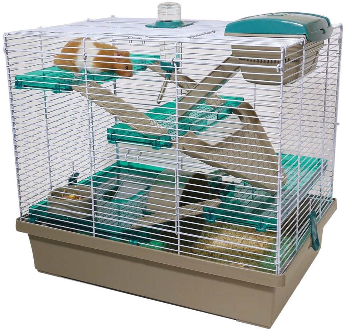 Aura® Rattenkooi - Frettenkooi - Chinchilla kooi - Doorschijnend blauwgroen -36cm x 50cm x 45cm
