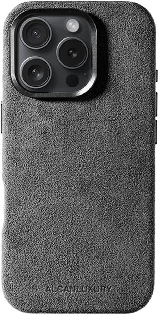 Alcanluxury Alcantara telefoonhoesje geschikt voor Apple iPhone 16 Pro - Nardo Grey