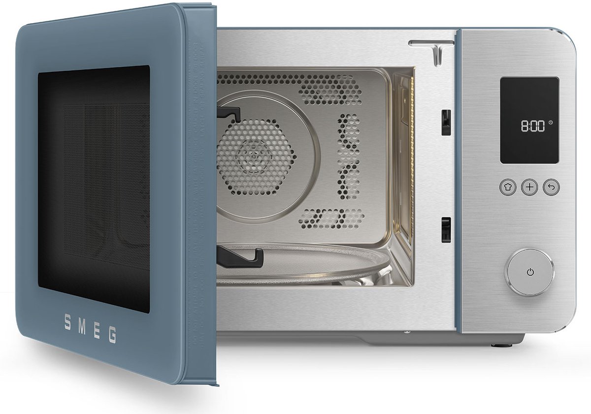 SMEG MOC02SBMEU Combi-Magnetron - Air Fry - Heteluchtoven & Grill - 27L - 2100W - Inverter Technologie - 25 Automatische Programma's - Soft Close - Collezione - Mat Storm Blue thumbnail 5