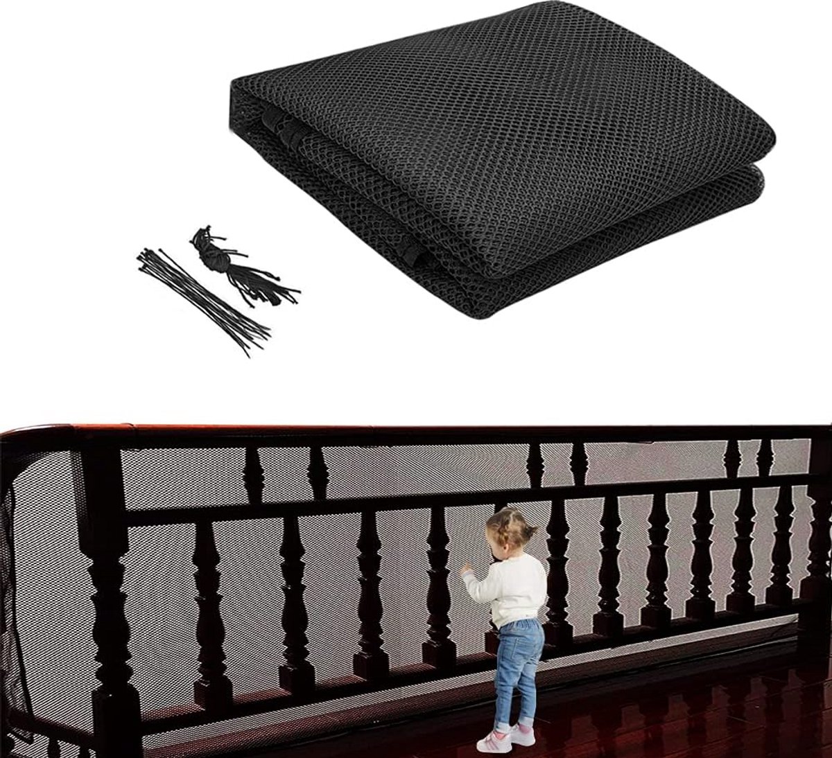Veiligheidsnet voor Trappen en Balkons - Kinderbeveiliging en Valbescherming