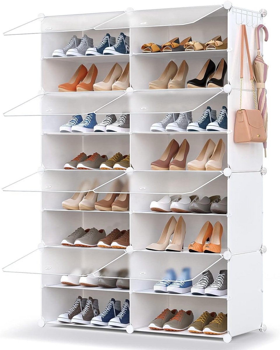 Ruim Schoenrek Organizer voor 32 Paren - Flexibele Schoenenopslag voor Kast en Hal