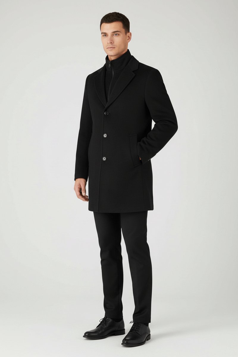 GENTS - Coat windvanger - Polyblend - Zwart - Maat 60/60