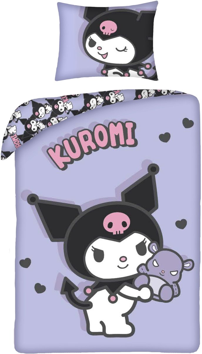 Hello Kitty Dekbedovertrek Kuromi Sweet - 140 x 200 + 70 x 90 cm - Polyester