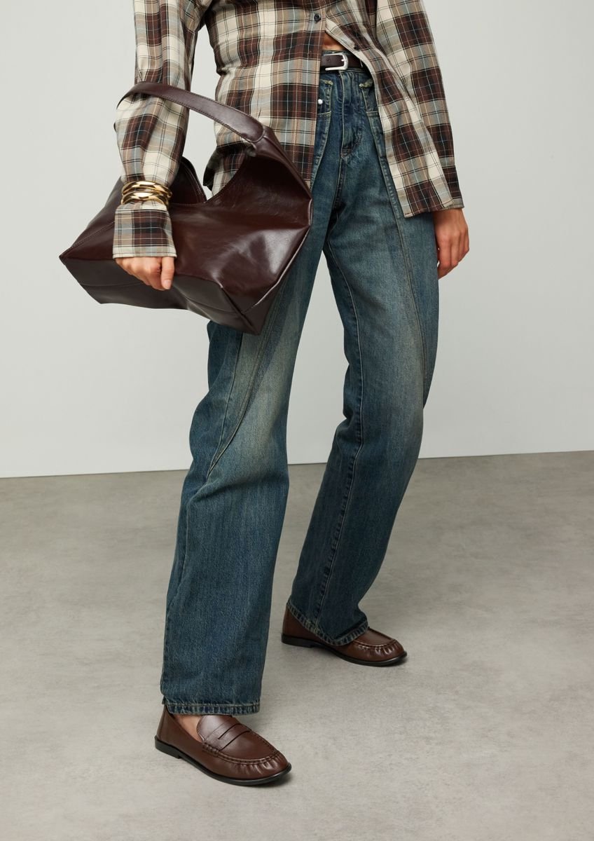 Sacha - Dames - Bruine leren loafers - Maat 41