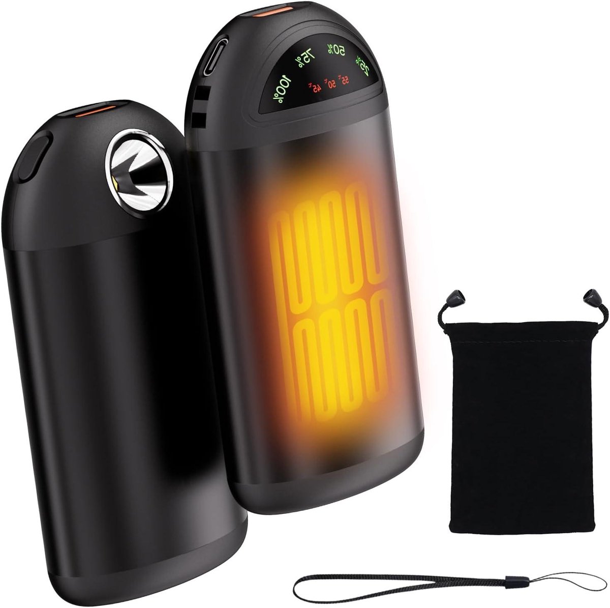 Handwarmer voor buitenactiviteiten - Oplaadbare handwarmer met zaklamp - Herbruikbaar en draagbaar